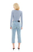 Spiral Denim Capri Jeans (Light Blue)