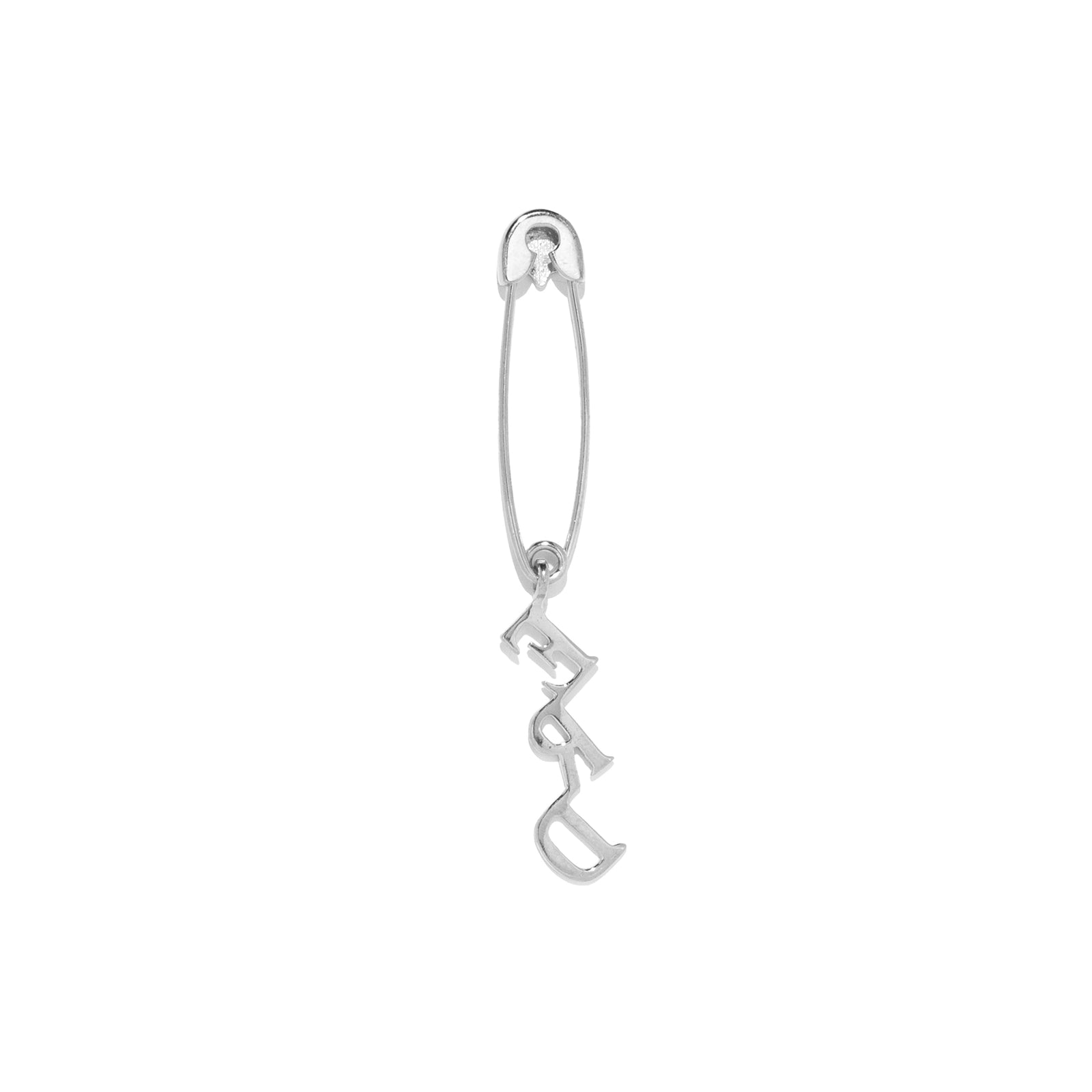 ERD Charm Safety Pin Earring (Silver) – tons-shop