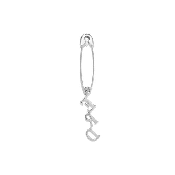 ERD Charm Safety Pin Earring (Silver)