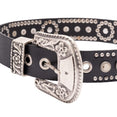 Lace Washed Leather Belt (Black)