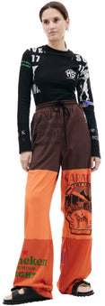 Regenerated Graphic T-Shirt Patchwork Pants (Black/Red)