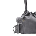 Multipocket Suede Bucket Bag (Cold Grey)