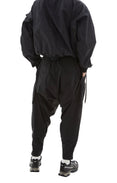 Nylon Wide Cargo Pants (Black)