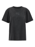 Short Sleeve Tee W/ Hotfix Logo (Washed BlacK)