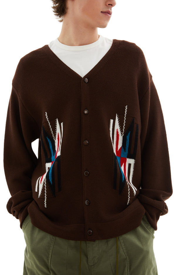 Needles V-Neck Cardigan (Brown)