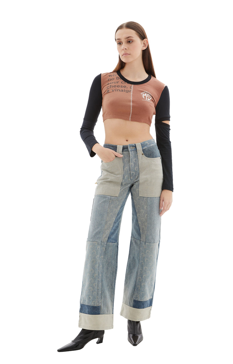 Regenerated Denim Pants (Grey)