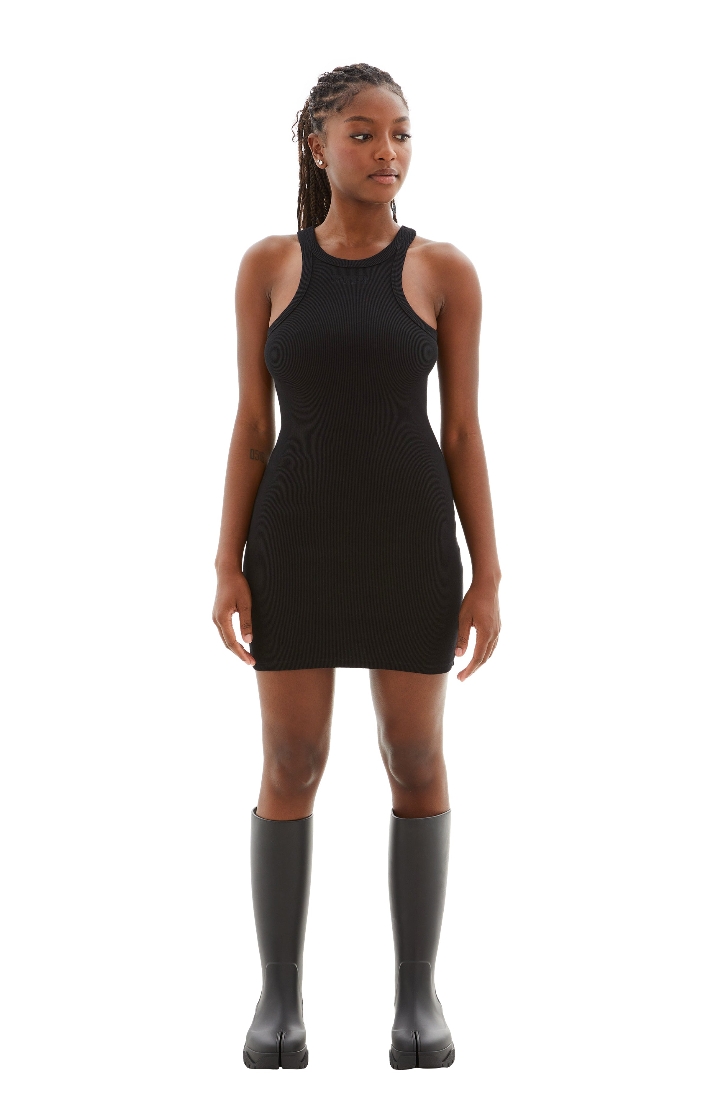 Racing Tank Top Dress (Black)