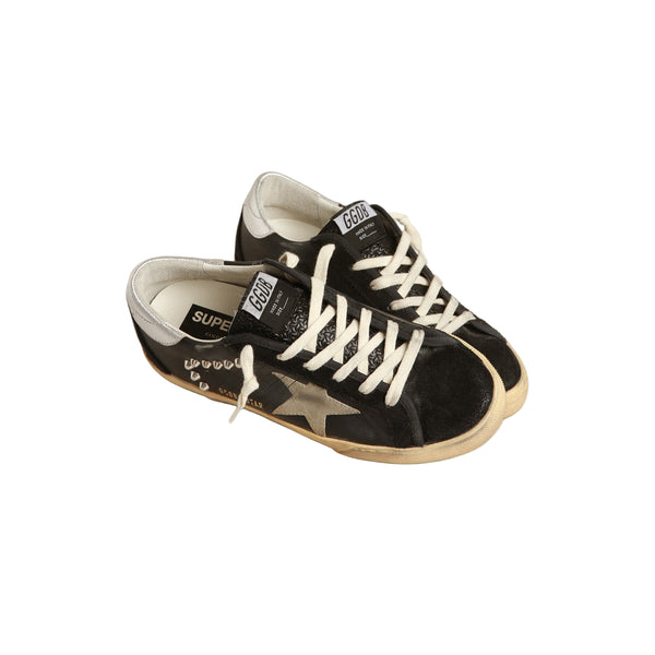 Women's Super-Star Leather Sneakers (Black/Taupe/Silver)