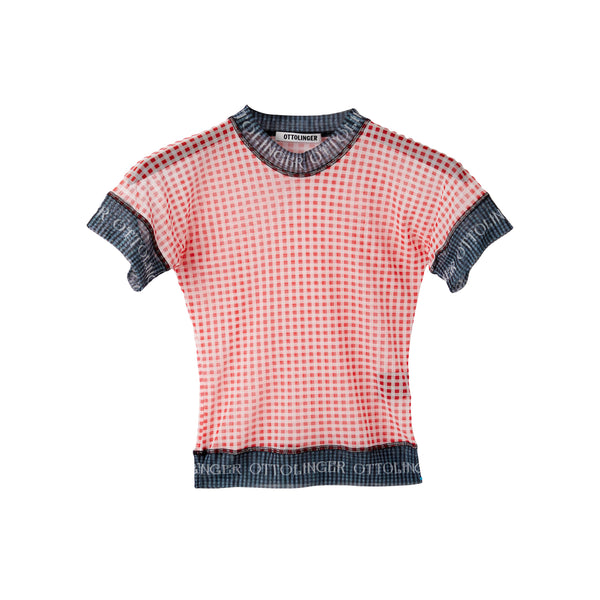 Mesh T-Shirt (Gingham Print)