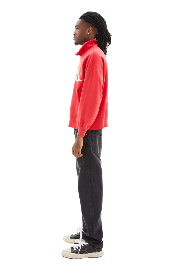 Half-Zip Saint Logo Sweatshirt (Red)