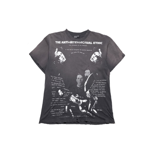 Anti-Intellectual Ethic T-shirt (Sun Faded Black)