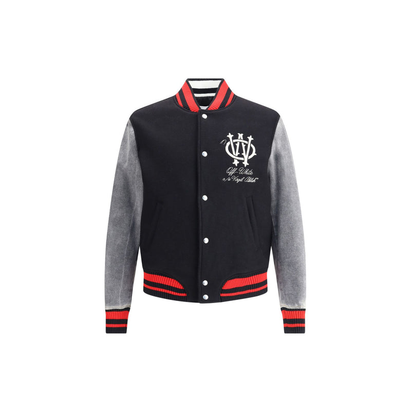 Gothinc OW Wool Den Reg Varsity Bomber (Black/Red/Grey)