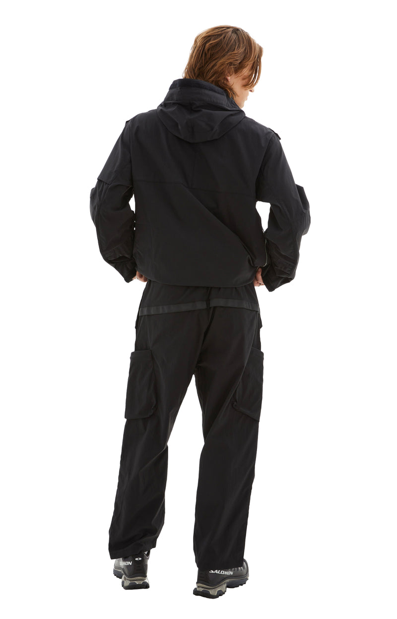 Nylon Stretch Cargo Pants (Black)