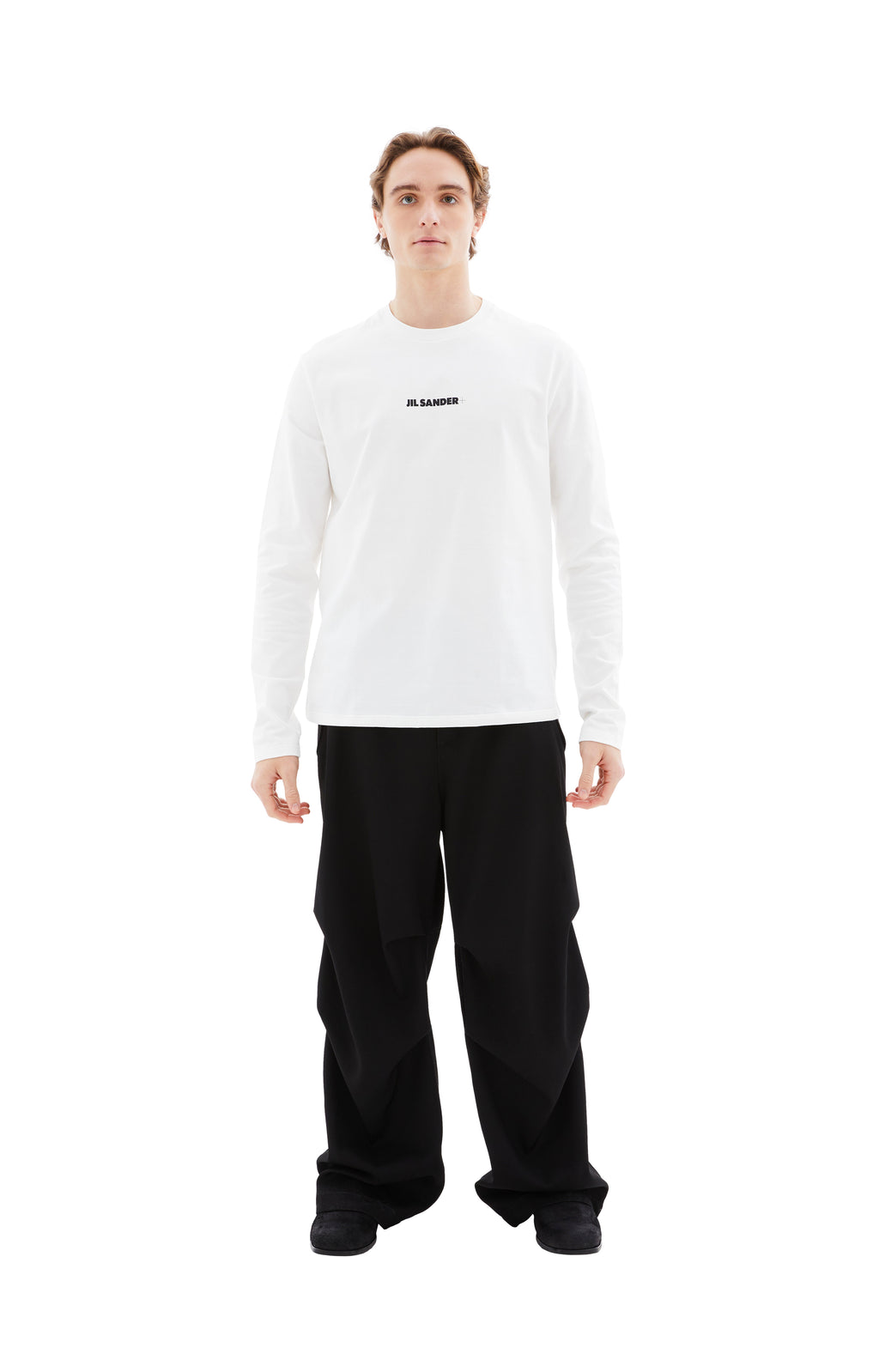 Crew Neck Long Sleeved T Shirt