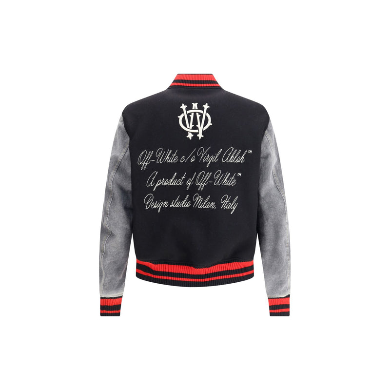 Gothinc OW Wool Den Reg Varsity Bomber (Black/Red/Grey)