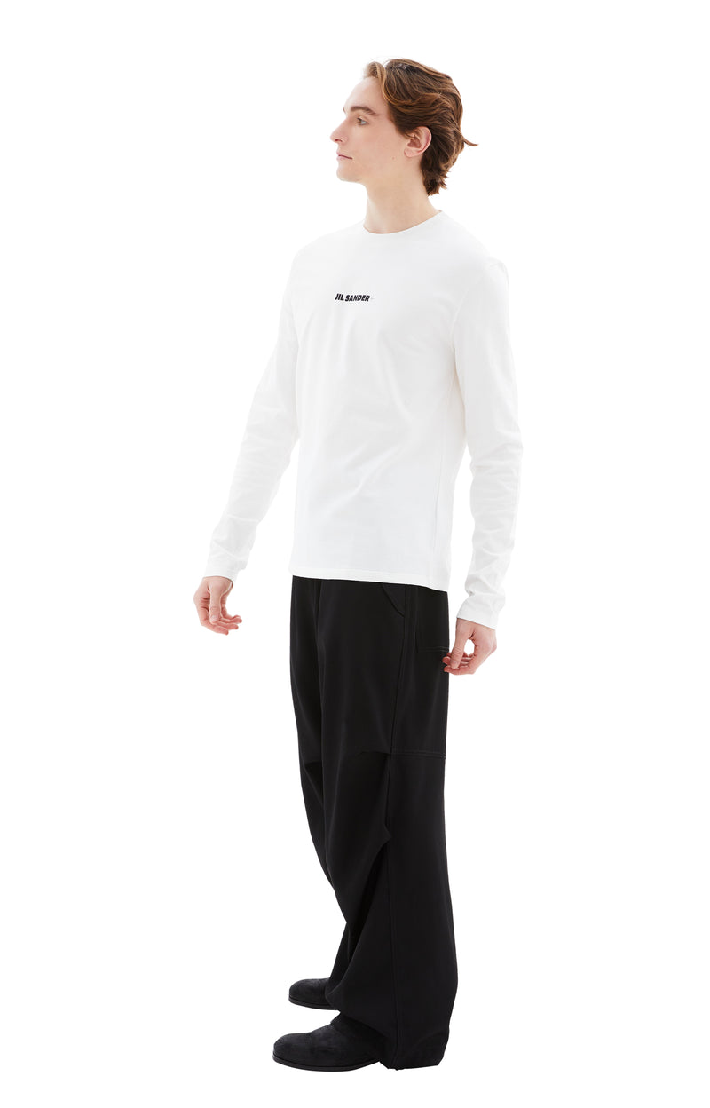 Crew Neck Long Sleeved T-Shirt (Milky)