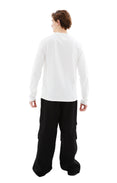 Crew Neck Long Sleeved T-Shirt (Milky)