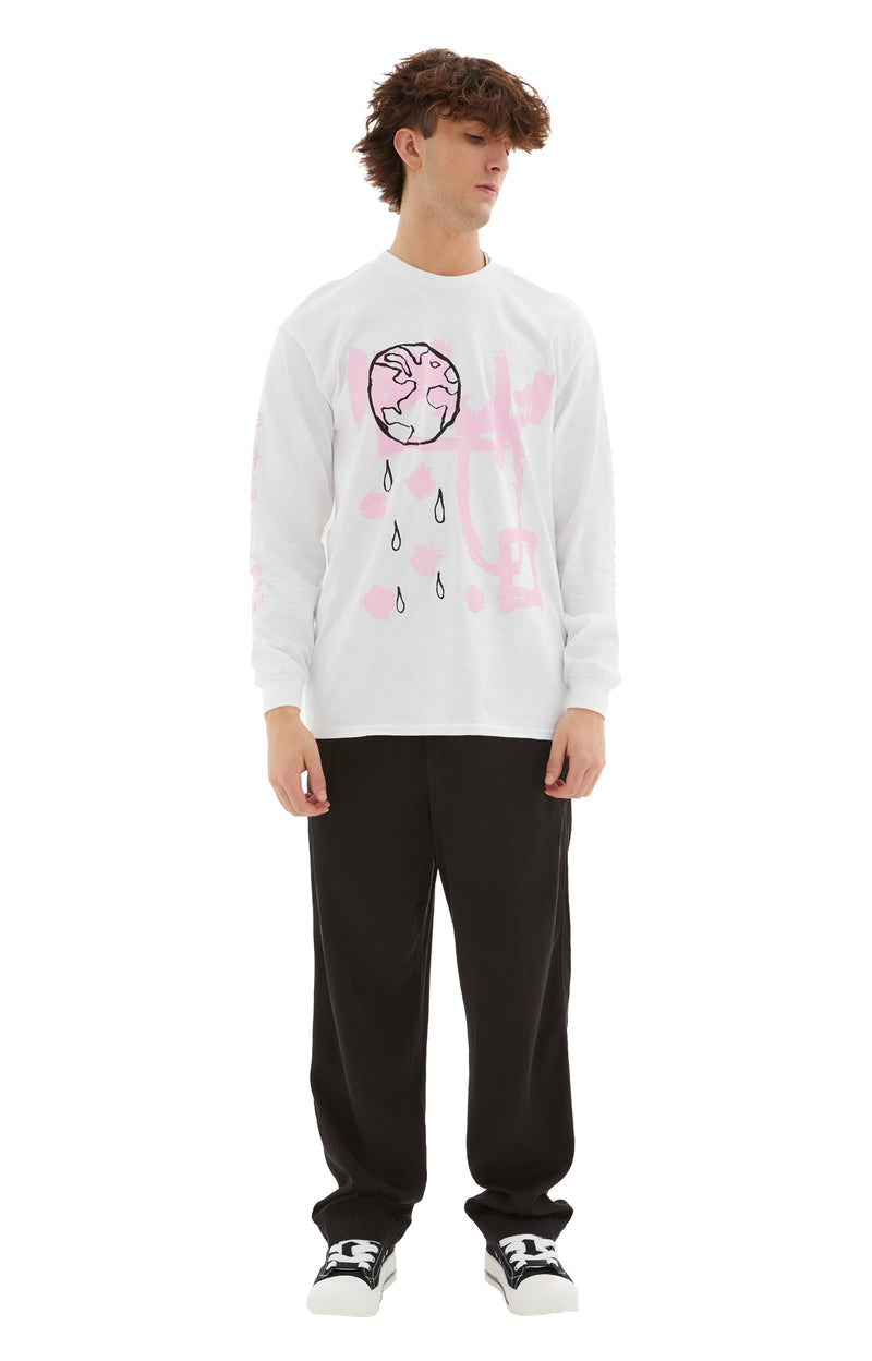 Death Of A Flower Long Sleeve T-Shirt (White)
