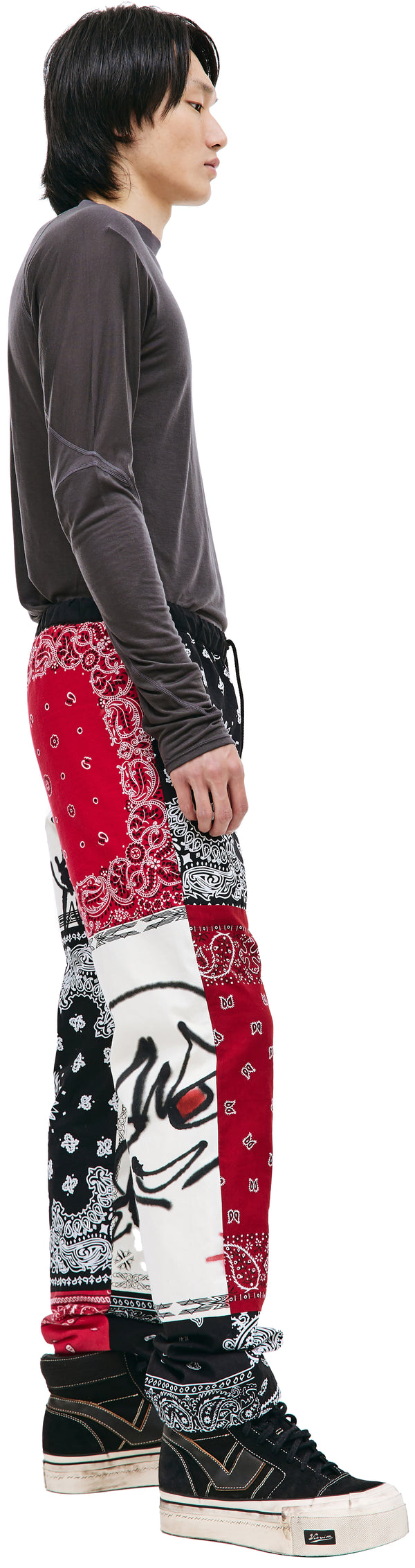 x Yagi Bandana Patchwork Pants (Jun/Red)