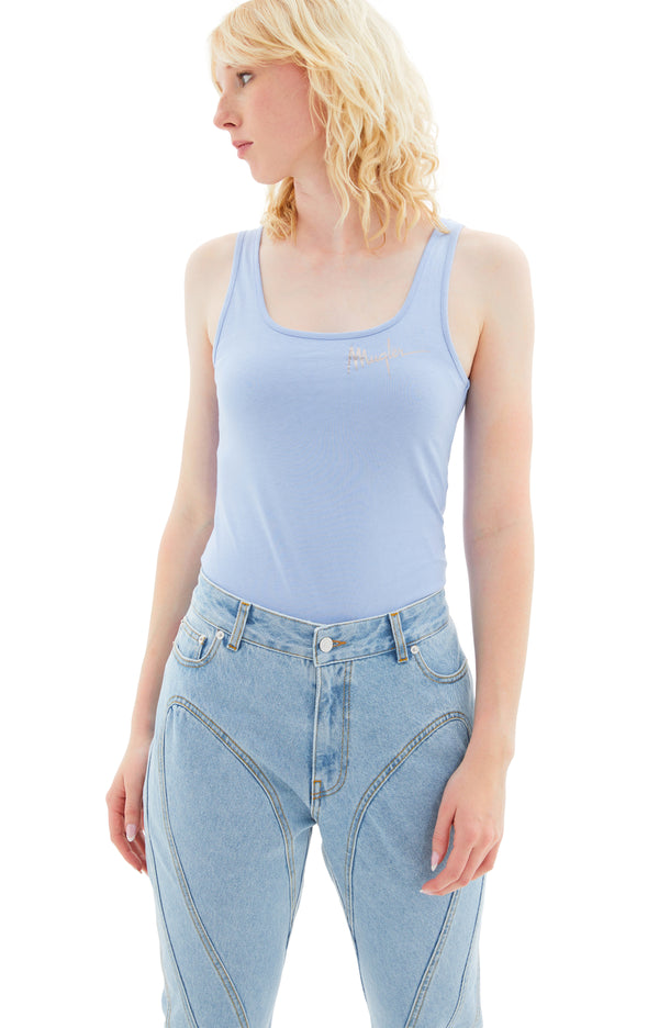 Fitted Cotton Bodysuit (Silver Blue)