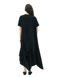 Panel Short Sleeve Dress (Black)