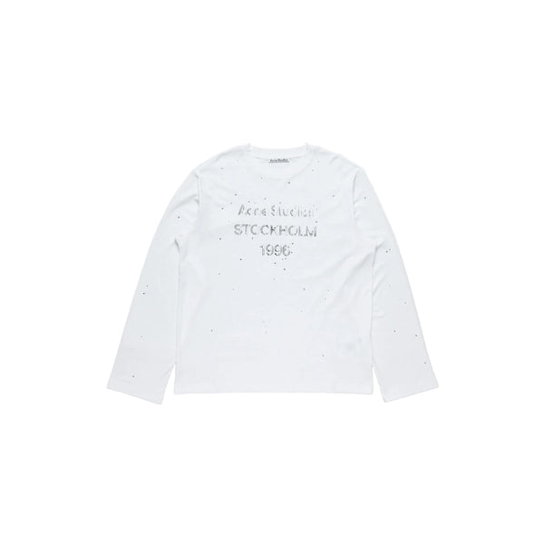 Logo Long Sleeve Crewneck T-Shirt (Optic White)
