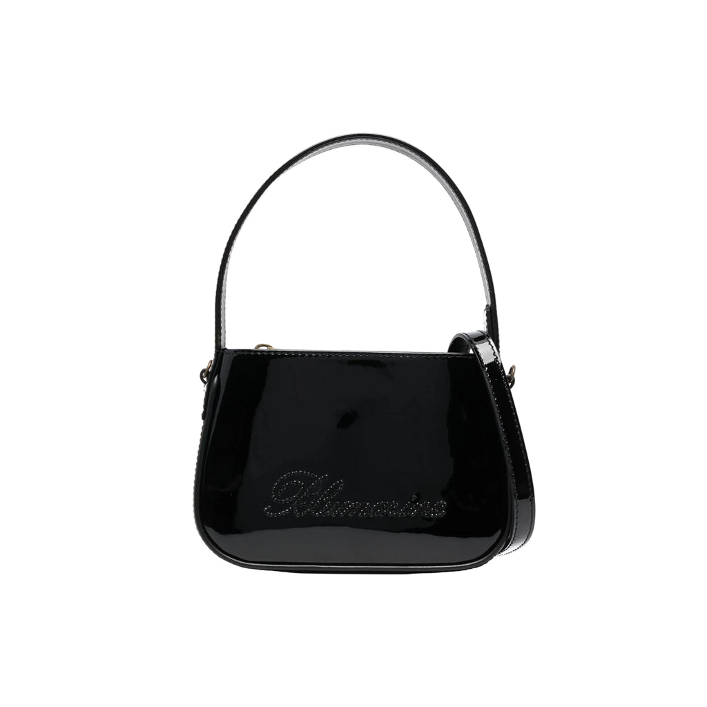Patent Leather Bag Rhinestone Logo