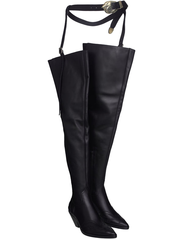 Black Thigh High Boots (Black)