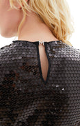 Tulle Stretch Top with Sequins (Black)