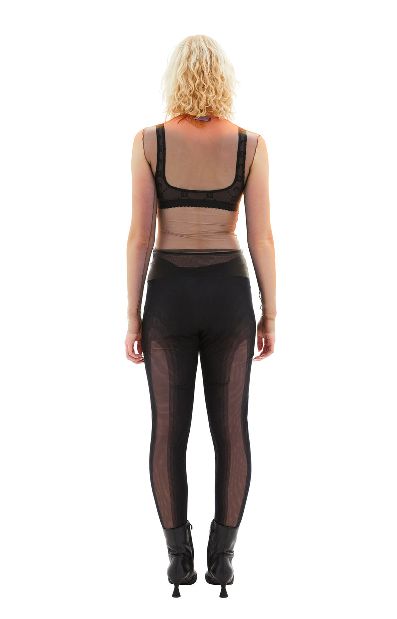 Stretch Gradient-Effect Illusion Top (Black)