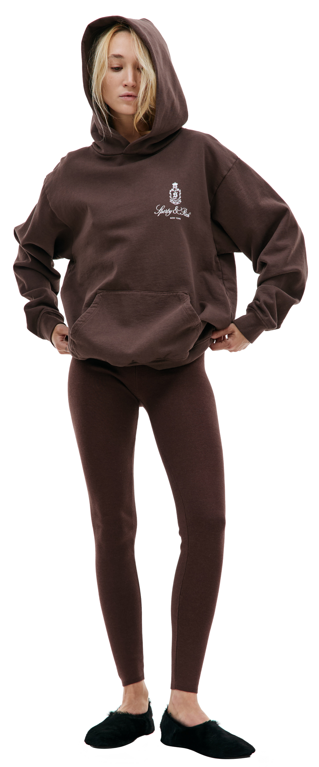 Serif Logo Ribbed Legging