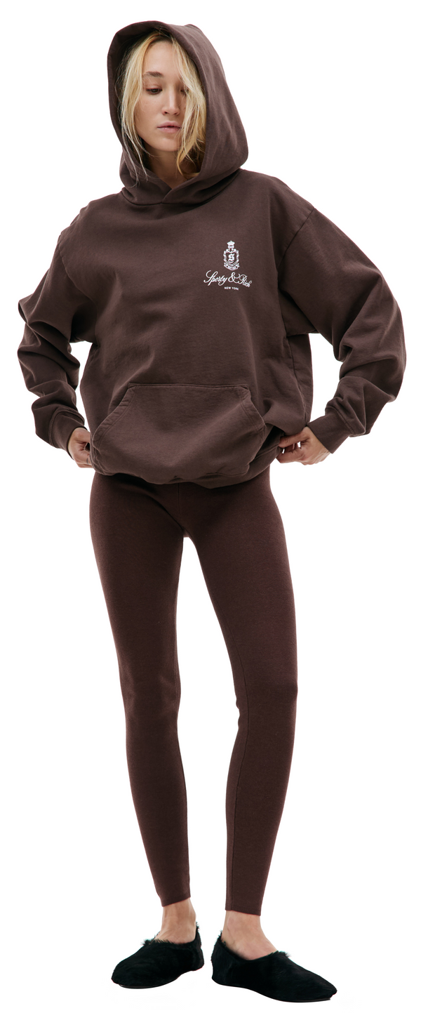 Serif Logo Ribbed Legging (Chocolate)