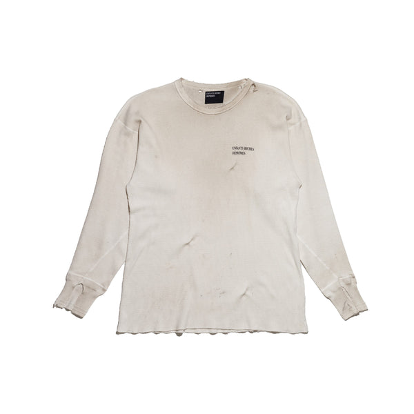 Classic Logo Distressed Thermal Long Sleeve (Dirty White)