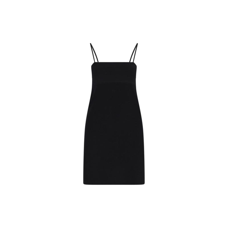 Cami Band Mini Slip Dress With Logo (Black)