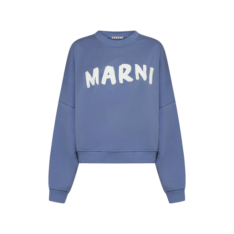 Organic Cotton Sweatshirt With Marni Print (Shadow)