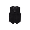 Zipper Tailored Vest (Black)