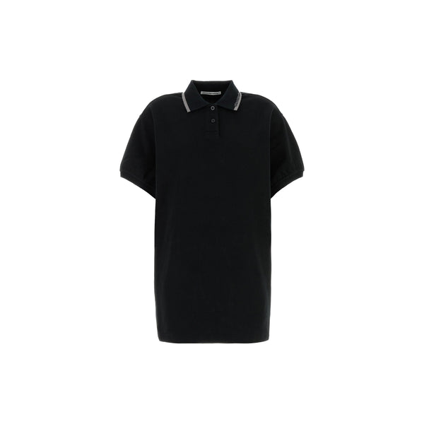 Relaxed Mini Polo Dress (Black)