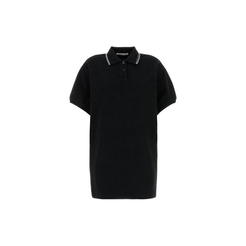 Relaxed Mini Polo Dress (Black)