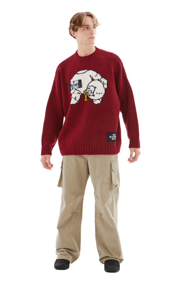 Toy Without Soul Wool Sweater (Red)