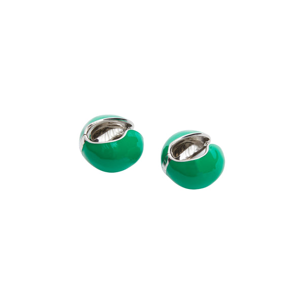 Lacquered Logo Earrings (Green)