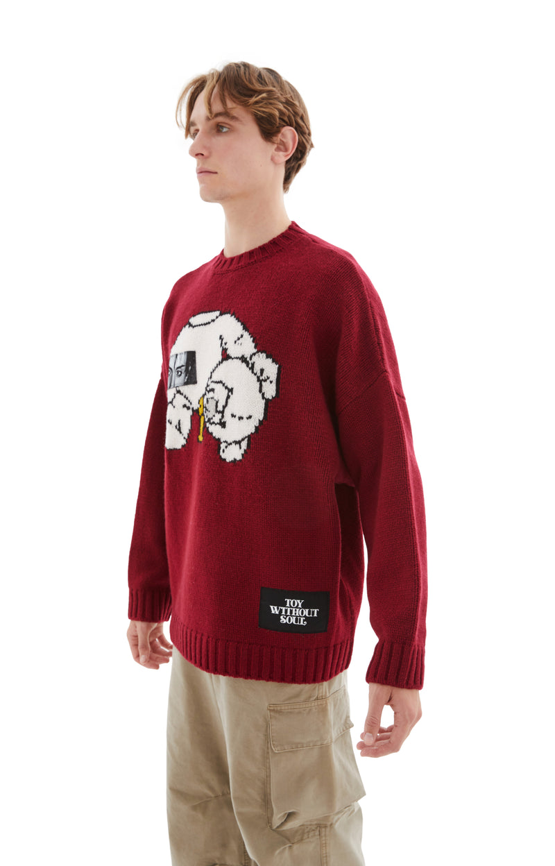 Toy Without Soul Wool Sweater (Red)