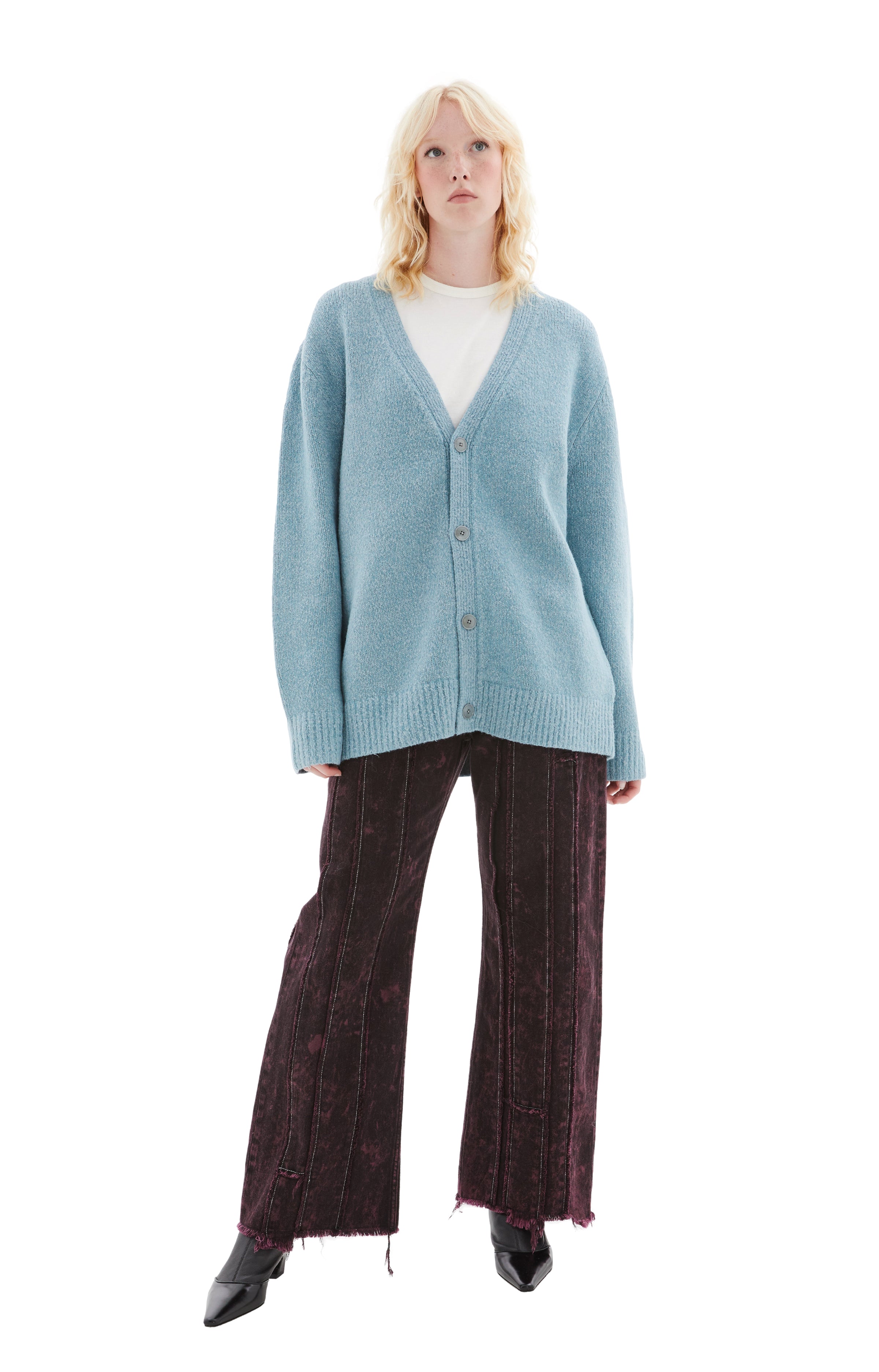 Wool Blend Cardigan (Mineral Blue)