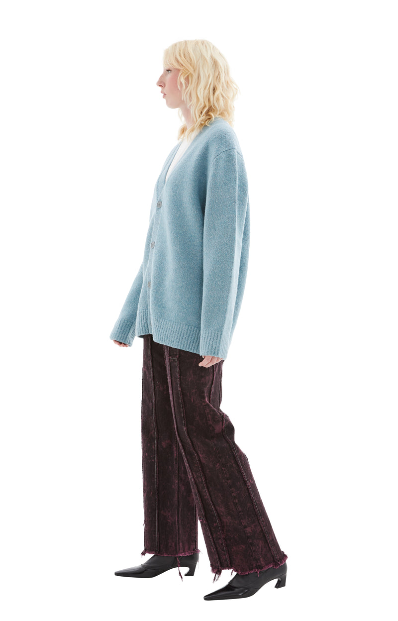 Wool Blend Cardigan (Mineral Blue)