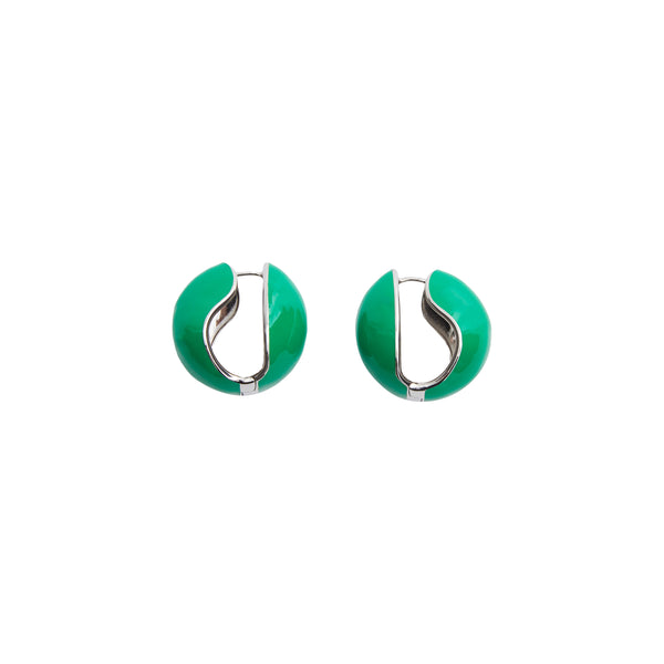 Lacquered Logo Earrings (Green)