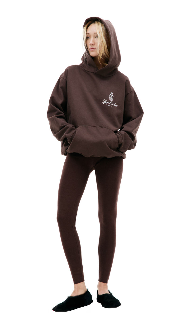 Serif Logo Ribbed Legging (Chocolate)