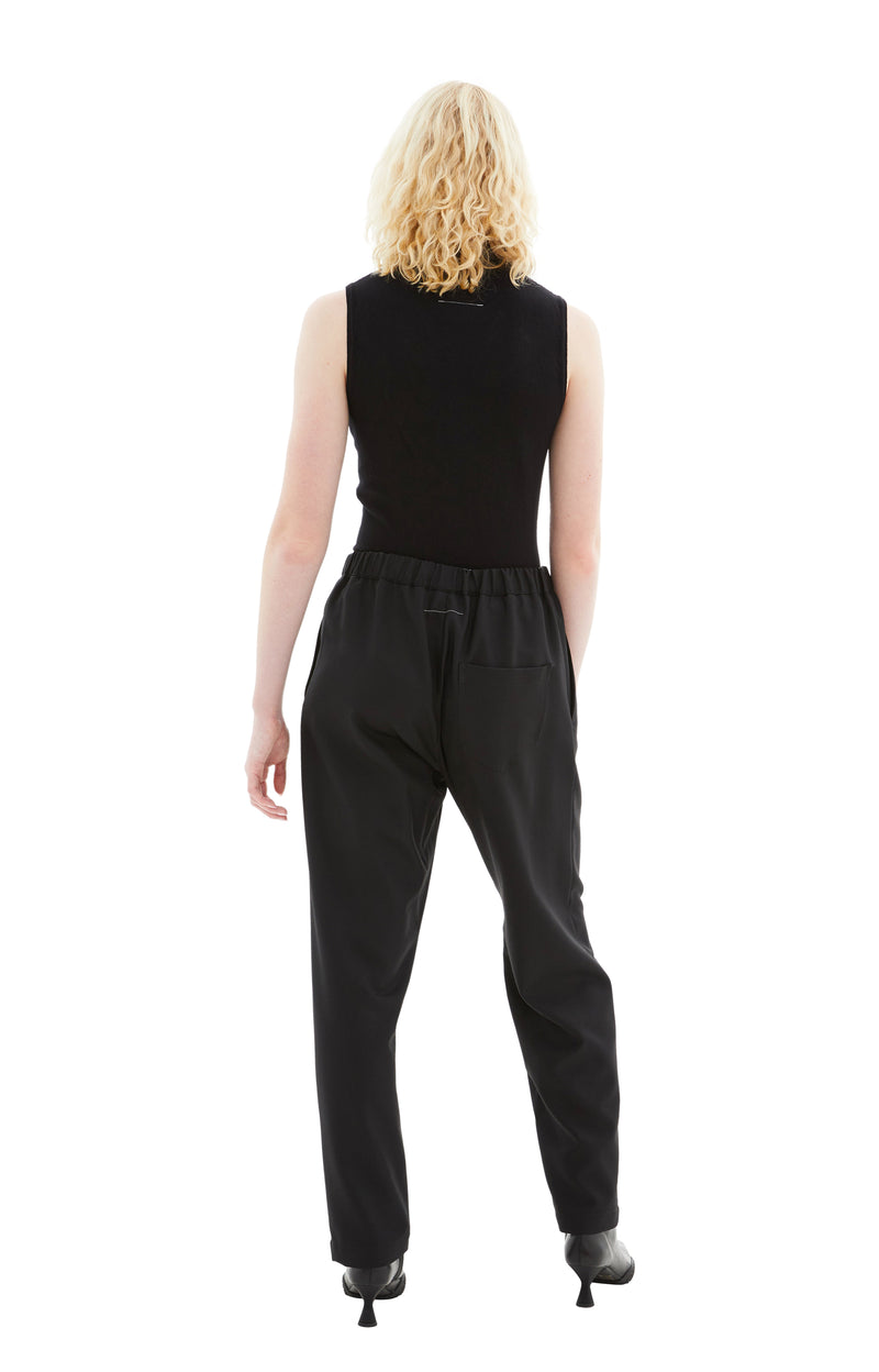 Straight Wool Women's Pants (Black)