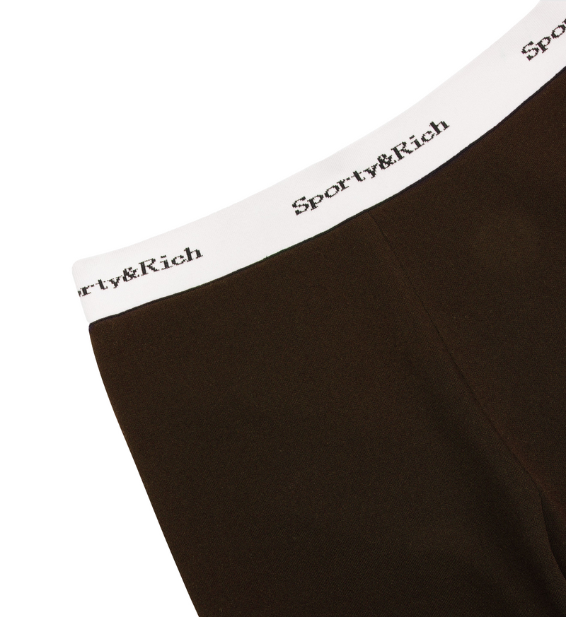 Serif Logo Ribbed Legging (Chocolate)