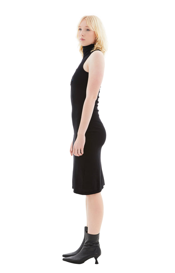 MM6 Midi Ribbed Dress (Black/Blue)