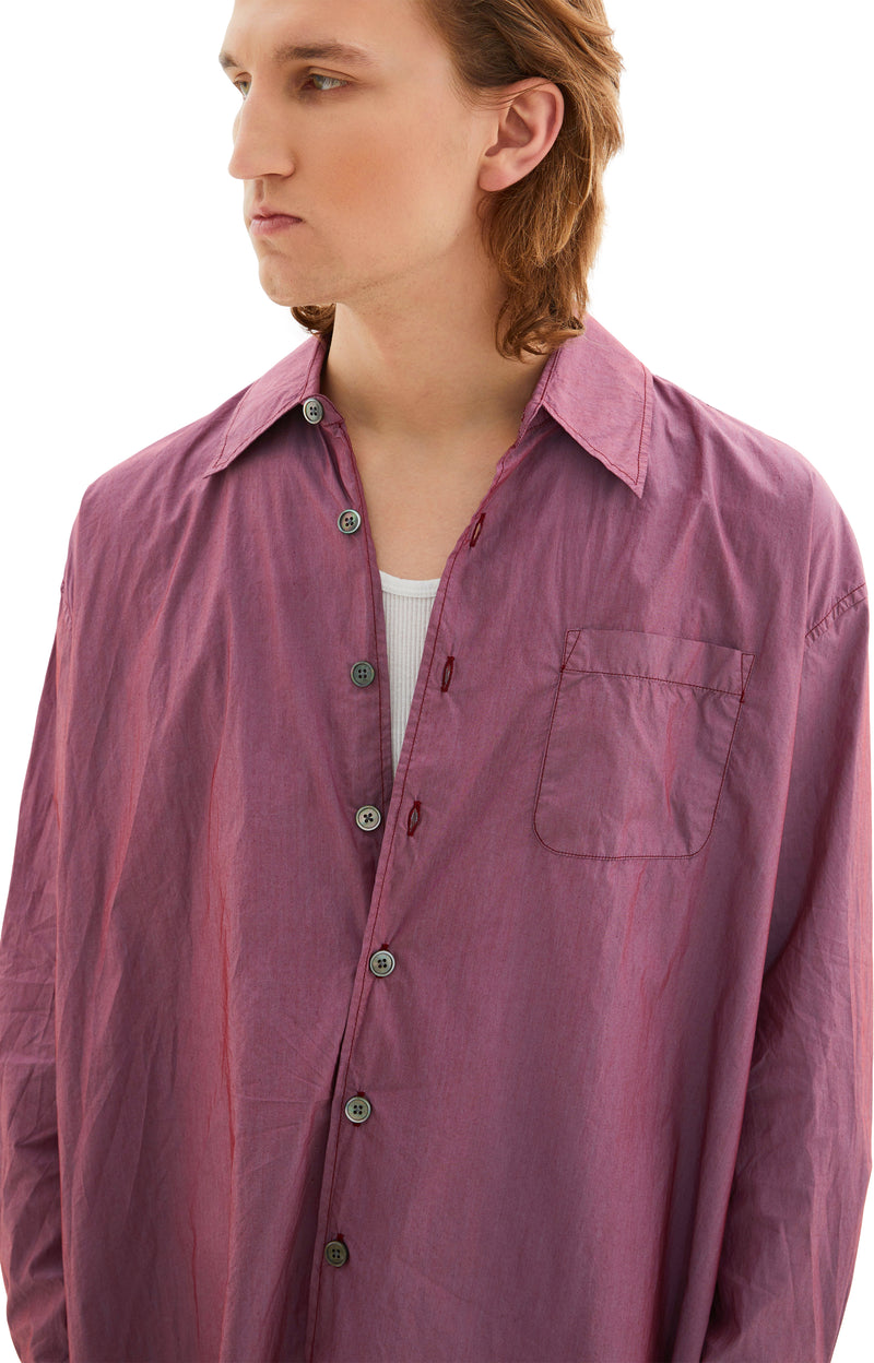 Borrowed Poplin Shirt (Raspberry)