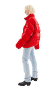 Red Laquer Puffer Jacket (Red)